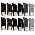 12 Pairs Mens Dress Socks Colorful Patterned Happy Crew Lightweight
