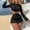 Black, variant on UTSJKR Women's Mesh Hollow Out Drawstring Bikini 3 Piece Set, Cutout Tie Design Bathing Suit, Sexy Vacation Beachwear Orange M