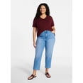 thumbnail image 2 of Terra & Sky Women's Plus High Rise Straight Jeans, Sizes 16W-28W, 2 of 5