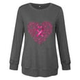 thumbnail image 4 of Odbmxy Breast Cancer Women Long Sleeve T-Shirt Cotton Tops for Women Trendy Loose Casual Pullover Graphic Holiday Tops,Gray S, 4 of 4