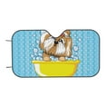 thumbnail image 7 of Balery Dog Takes A Bath In The Bathtub Windshield Sun Shade, Car Front Window Sunshade Cover ,Automotive Interior Portected Blocks Uv Rays For Car Pickup Truck Suv Accessories- Small, 7 of 7