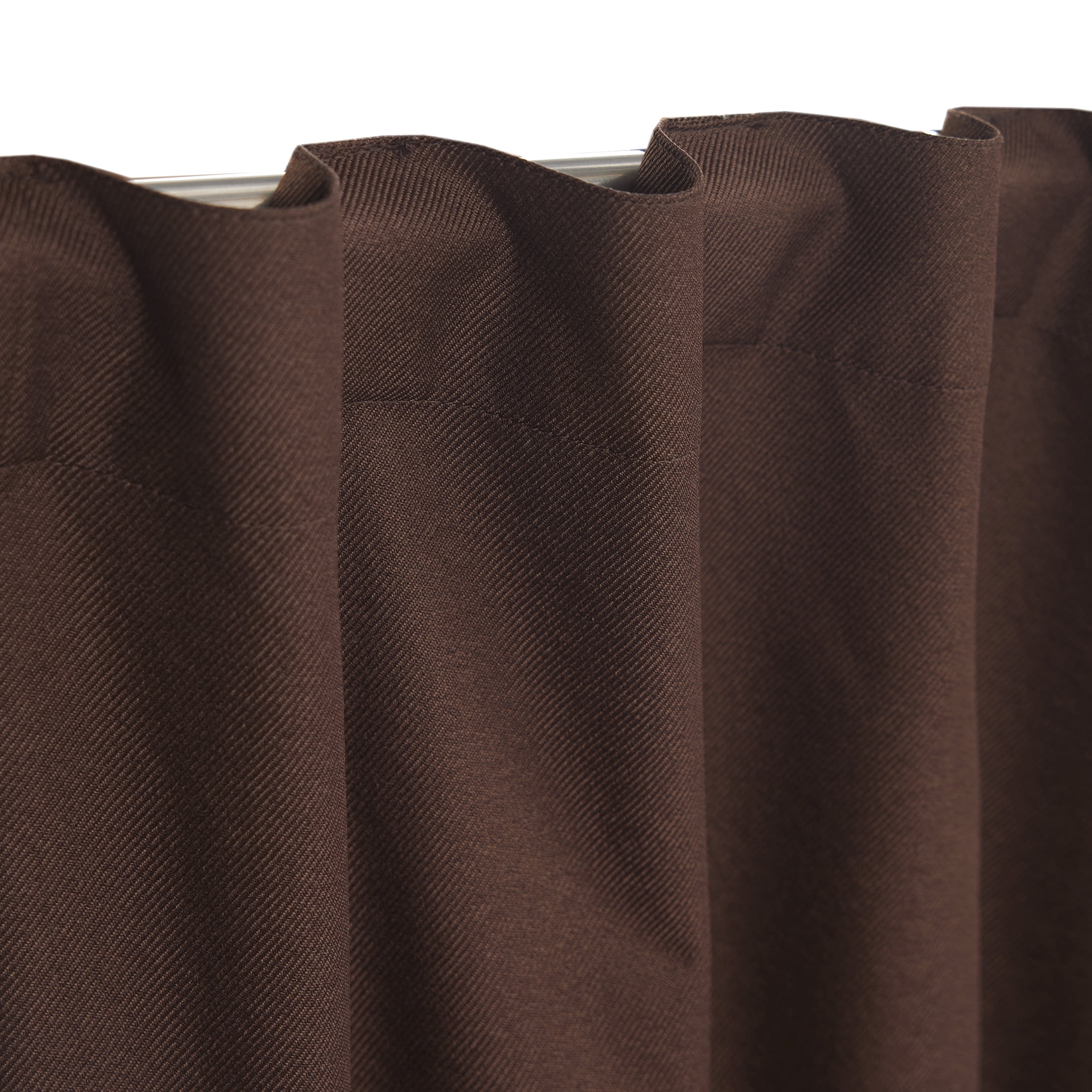 Mainstays Brown Solid Blackout Rod Pocket with Back Tabs Curtain Panel Pair, Set of 2, 30" W x 63" L
