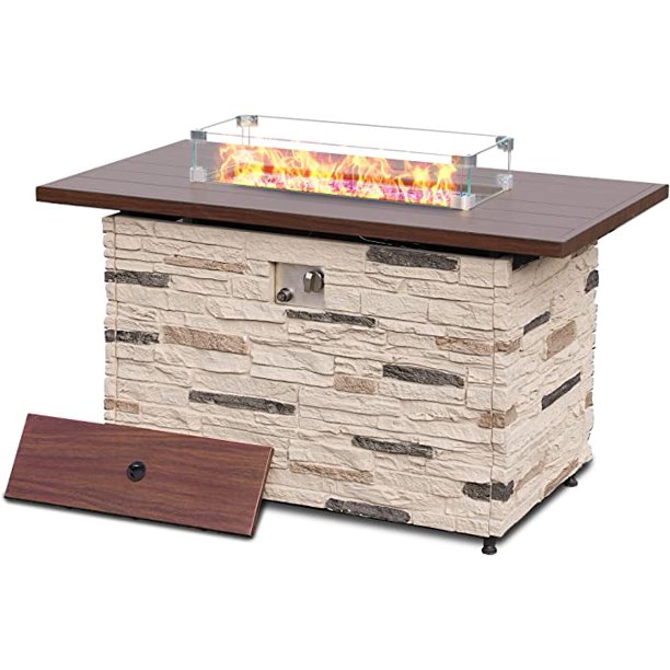 Pizzello Propane Fire Pit Table for Outside 43" Smokeless Fire Pits