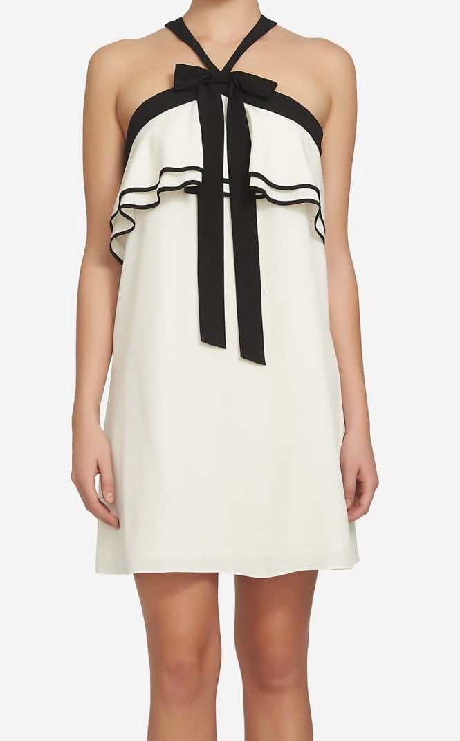 cece bow trim shift dress