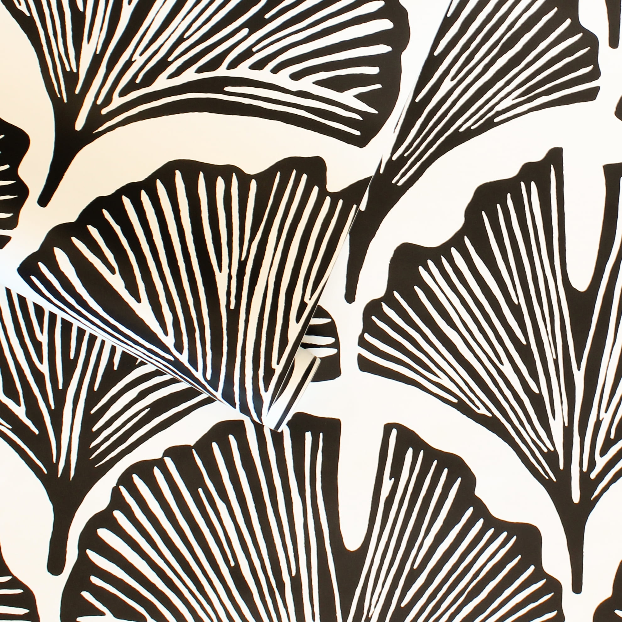 Tempaper x Novogratz Black Feather Palm Peel and Stick Wallpaper, 20.5" x 9'