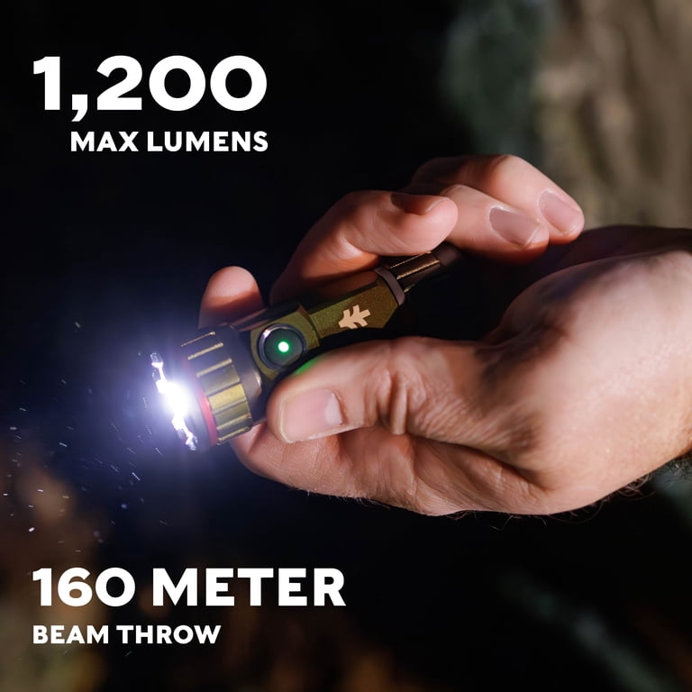 Swiss Tech Mini Turbo Flashlight, 1200 Lumen, LED, Rechargeable