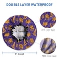 thumbnail image 3 of Shower Caps,Halloween Witch Hats Bats and Pumpkins Waterproof Shower Cap for Women 4 Pieces,Double Reusable Hair Cover for Shower PEVA Elastic Stretch Hem, 3 of 7