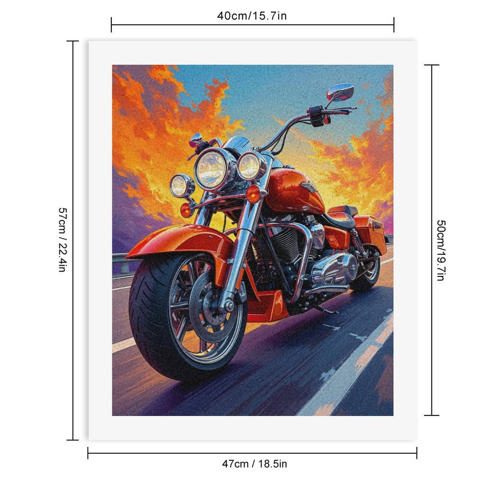 Paint by Numbers Kit for Adults, Motorcycle Sunset Ride Adventure Paint by Numbers, Easy Paint by Numbers Kit for Adults Beginner, DIY Adult Paint by Number Kits on Canvas, Home Decor
