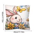 thumbnail image 3 of up to 60% Off WIZUTIZ Easter Pillow Cover Rabbits Flower And Easter Eggs Green One Side Sided Printed Pillowcase A, 3 of 5