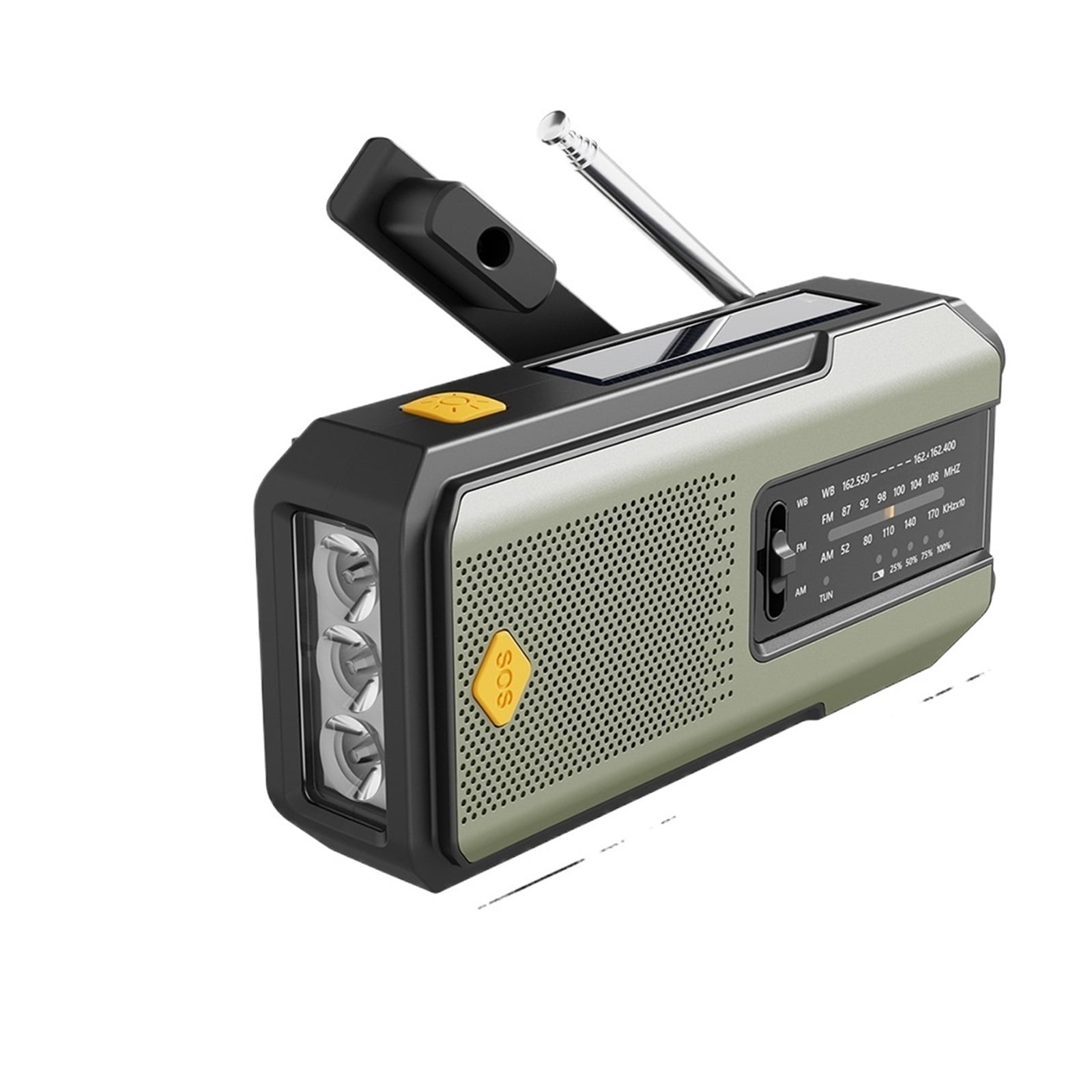 Weather Radio Emergency Multifunctional Radio FM AM WB Hand Crank Solar USB Charging 2000mAh Power Bank Outdoor Flashlight Torch ,Listen Anytime, Anywhere