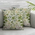 thumbnail image 3 of PHYHOO Floral Pillow Cushion Cover , Vintage Plants Flowers Botanical Design Art, Decorative Square Accent Pillow Case, Reseda Green Beige, 3 of 5