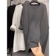 thumbnail image 4 of Sudadera con capucha de manga larga con canalé 3D para mujer, estilo informal, combinable, de gran tamaño, talla 2XL, para uso diario, en negro, gris y blanco, 4 of 4
