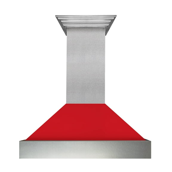 ZLine 8654RM48 Snow Finish Range Hood With Red Matte Shell