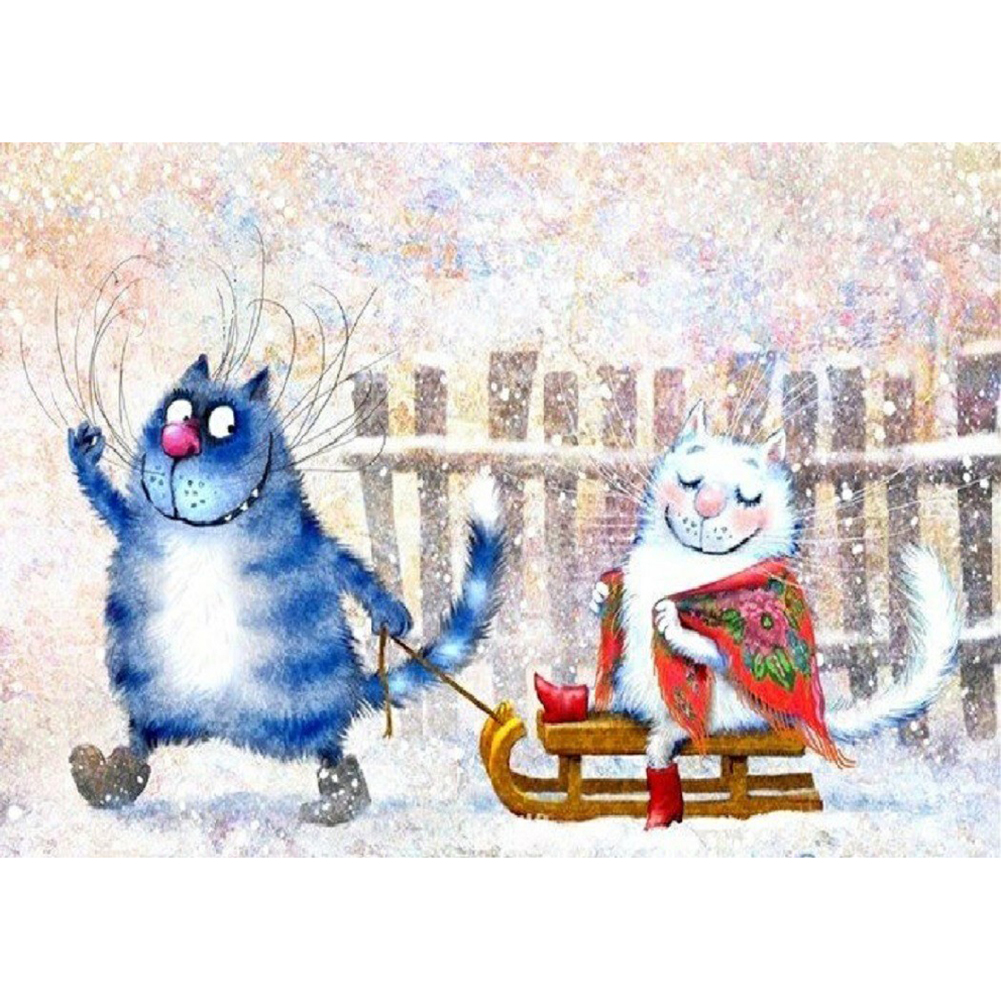 Full Drill 5D DIY Diamond Painting Cat Cross Stitch Embroidery Mosaic Needlework