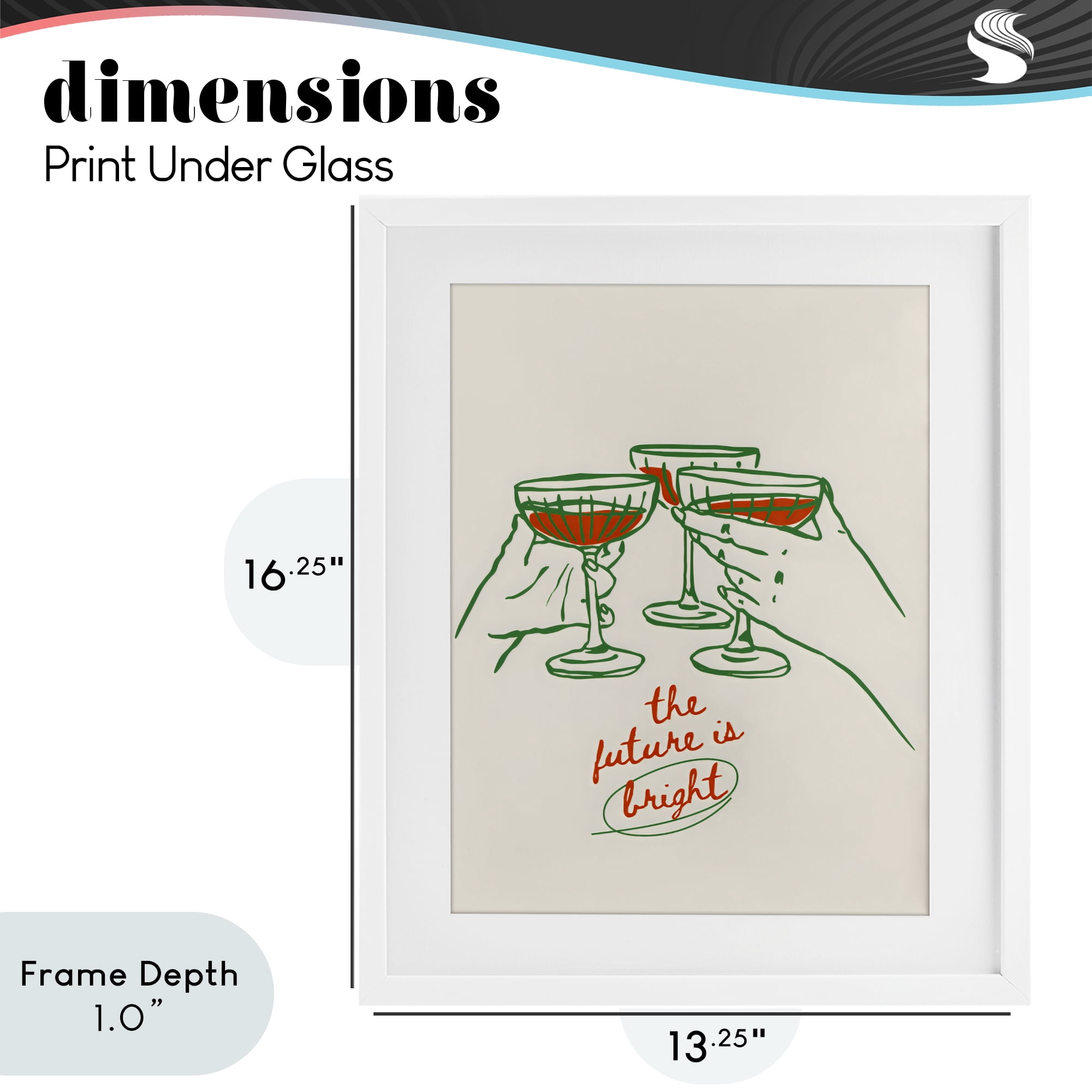 Stupell Industries The Future Is Bright Toast White Framed Print Under Glass, design by The Prints Vibe