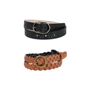 Wonder Nation Girls 2-Pack Fashion Belts