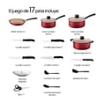 thumbnail image 2 of Batería de Cocina Tramontina 17 piezas Roja, 2 of 4