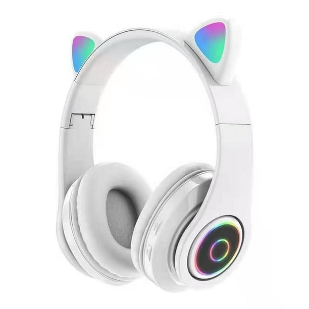 Audífonos para niños de Diadema Gadgets and Fun Bluetooth orejas de gato con Luces LED con micrófono