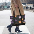 thumbnail image 4 of FORMRS Canvas Laptop Tote Bag for Women with 15.6" Computer Compartments Shoulder Handbag, Halloween Orange Ghosts, 4 of 7