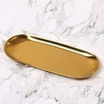 thumbnail image 6 of 2 Pcs Stainless Steel Towel Tray Dish Plate Storage Tray Tea Tray Fruit Trays Cosmetics Jewelry Organizer, Oval , Gold, 6 of 7