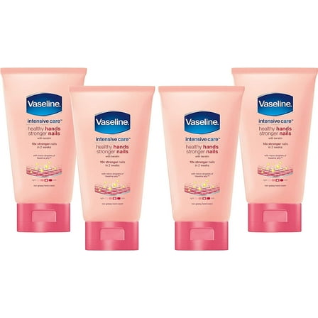 Vaseline Intensive Care Healthy Hand & Nail Conditioning Hand Cream, with Keratin, 2.5 Ounce Pack of 4