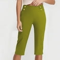 thumbnail image 4 of Dressy Capri Pants for Women Work High Waist Capris Pants with Pocket Casual Office Hiking Golf Lounge Pants Multicolor, S, 4 of 6