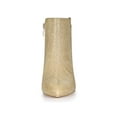 thumbnail image 6 of BLISSFUL STEP Women's Stiletto Heels Glitter Pointed Toe Ankle Boots Zipper Booties Gold 6, 6 of 7