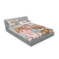 thumbnail image 2 of Ambesonne Colorful Fitted Sheet & Pillow Sham Set, Teddy Bear Butterflies, Full, Multicolor, 2 of 2