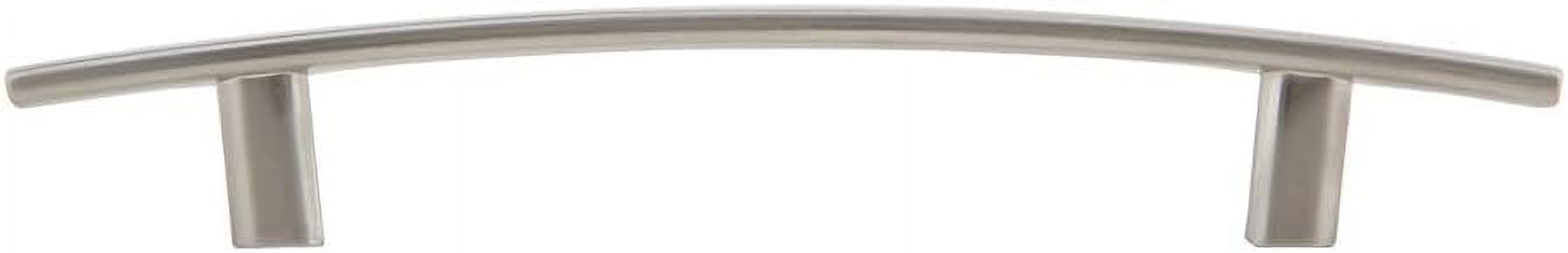 10 Pack Silverline 5" Hole Center Cabinet Hardware Pull Curved Subtle Arch Modern Kitchen Bathroom Handles, Brush Satin Nickel