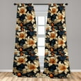thumbnail image 4 of Ambesonne Floral Curtains, White Peonies Pattern Plot, Pair of 28"x95", Dark Orange and Slate Blue, 4 of 5