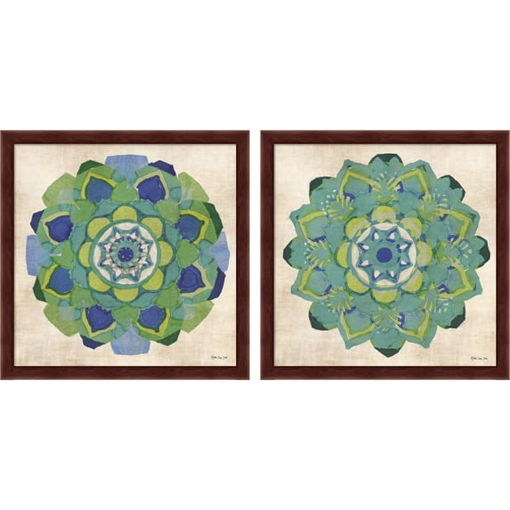 Great Art Now Global Pattern by Stellar Design Studio, 2 Piece Framed Art Set Each 13"W x 13"H