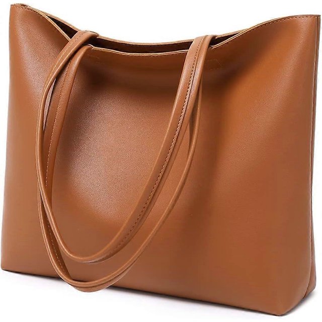 Bolsos de mano para mujer, sencillos, de piel sintética, con asa superior, para el trabajo, la escuela, las compras, con cremallera y bolsillo interior.