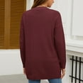 thumbnail image 5 of SWSMCLT Women's Long Sleeve Sweater V Neck Winter Holiday Coats Cardigan Knit Spring House Open Front Fashion Burgundy Small, 5 of 5