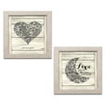 thumbnail image 2 of Gango Home Decor Country-Rustic Love Never Fails & Love You to the Moon; Two 12x12in Art Prints in Distressed White Frames, 2 of 6