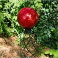 thumbnail image 2 of Echo Valley Glass Gazing Globe for Yard and Garden Decoration,  Red Diamond Embossed, 10", 2 of 4