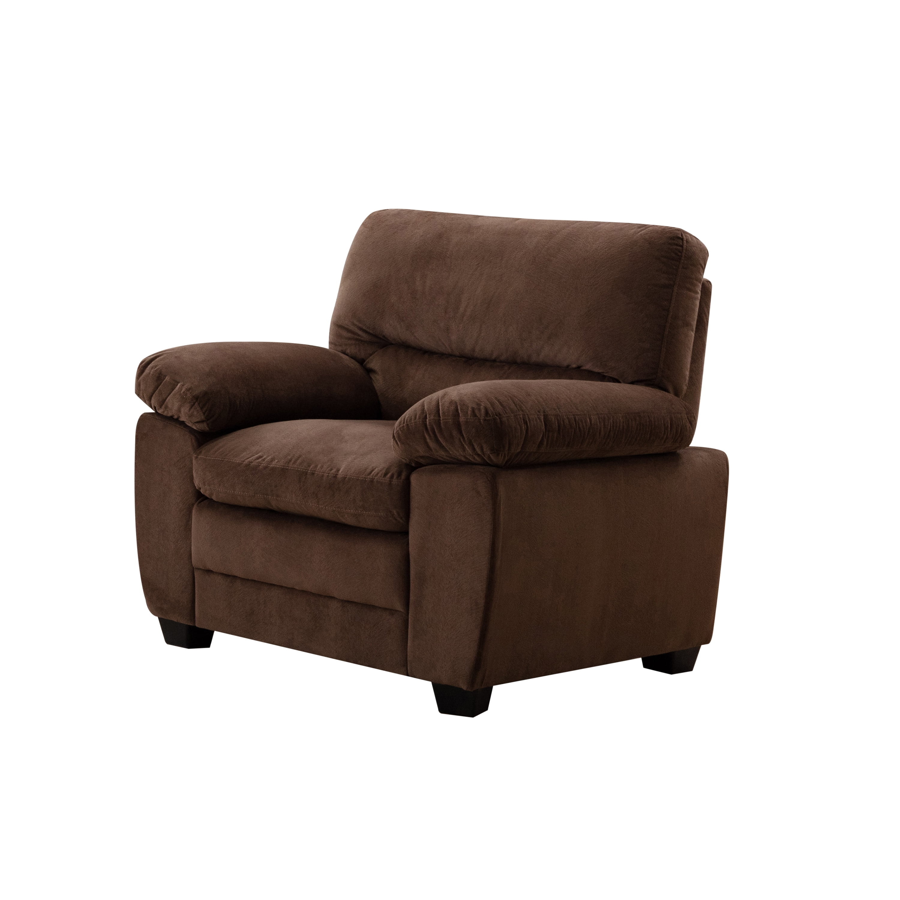 Contemporary Plush Velvet-Like Upholstered Living Room Reclining Chair, Brown