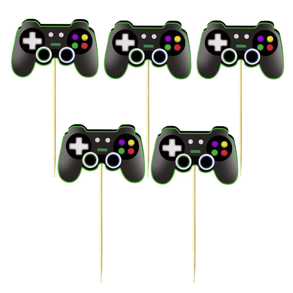 24pcs Mity rain Video Game Controllers Cupcake Toppers-Gamepad Cake Picks Game Themed Birthday Anniversary Wedding Engagement Party Decorations