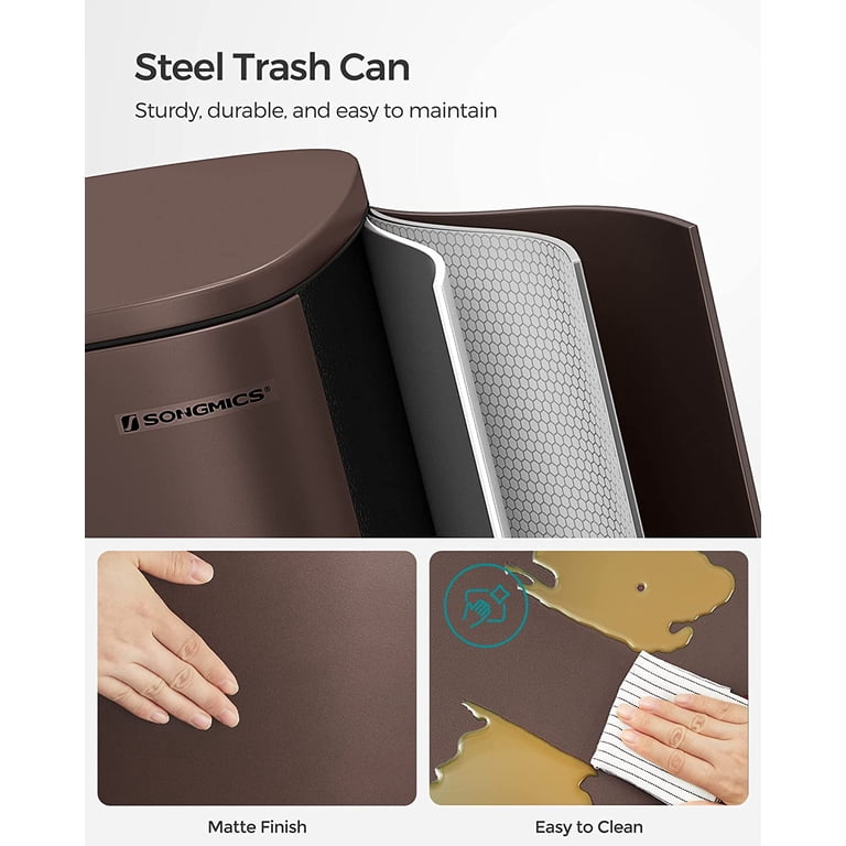Step Trash Can 13.2 Gallon Stainless Steel Brown photo 7