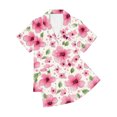 thumbnail image 5 of Womens Short Sleeve Pajamas Sets Summer Floral Printed Nightwear Button Down Short Sleeve Top and Shorts, 5 of 6