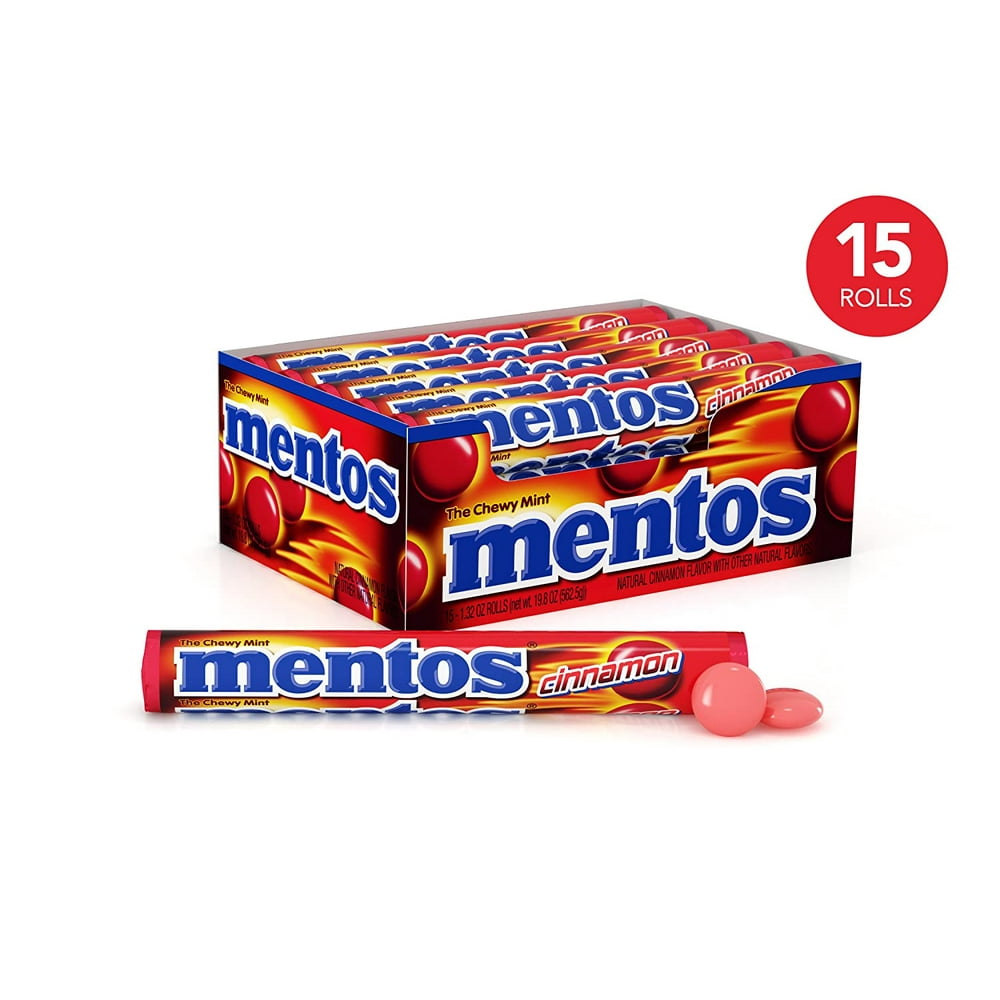 Mentos Chewy Mint Candy Roll, Cinnamon, Halloween Candy, Bulk, Party