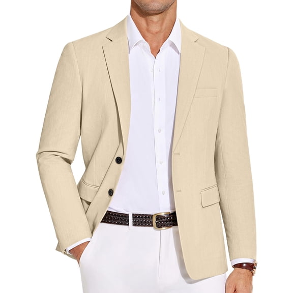COOFANDY Men's Casual Blazer Lightweight Slim Fit Suit Jacket Two Button Cotton Sport Coats