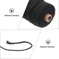 thumbnail image 5 of KAKOWELY 1PC 100M Long 3MM Wide Natural Cotton Thread Braided Cotton Rope Tapestry Knitting Thread Multi-purpose Manual Woven Rope for Hanging Carpet Craft Making (Black),3937"X0.12"X0.12", 5 of 5