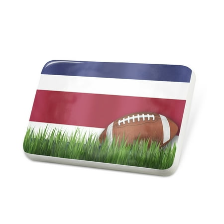 Porcelein Pin Football with Flag Costa Rica Lapel Badge – NEONBLOND