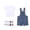 White, variant on SDNall 3 Pack Toddler Boys and Girls Denim Short Overalls Outfit, Short Sleeve Solid Tee & Adjustable Strap Shortall with Socks Set, Casual Summer Play & Everyday Clothing Set for Kids Ages 3-12