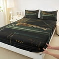 thumbnail image 3 of Feelyou 3D Leopard Cheetah Twin Sheet Sets, Retro Western Fashion Twin Fitted Sheet, Kawaii Jungle Animal Flat Sheet, Ultra Soft Bedroom Decor, 3 Pieces, 3 of 7