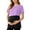 Purple2, variant on WAGUTH Short Sleeve Maternity Shirts for Women Contrast Color Double Layer Nursing Tops Summer Postpartum Breastfeeding T-Shirts,Wine,S