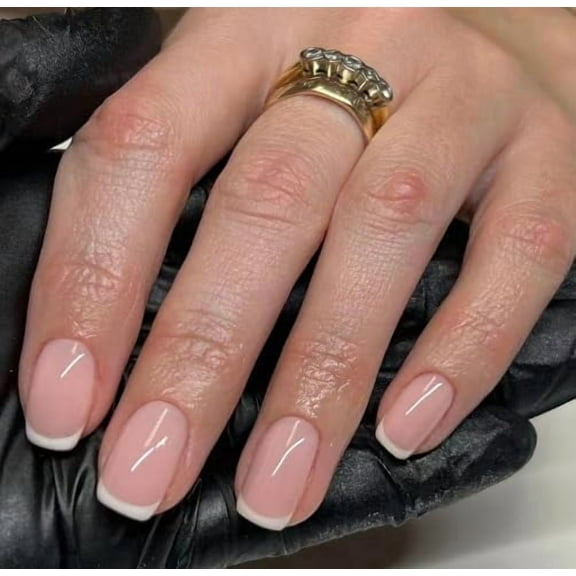 24Pcs Short Press On Nails Shining Stick On Nails Short Fake Nails Design Glossy Acrylic Nails Stick On Nails Tips Glue On Nails False Nails For Women Nail Kit With Nail Glue SIZE1 0.23 Fl Oz