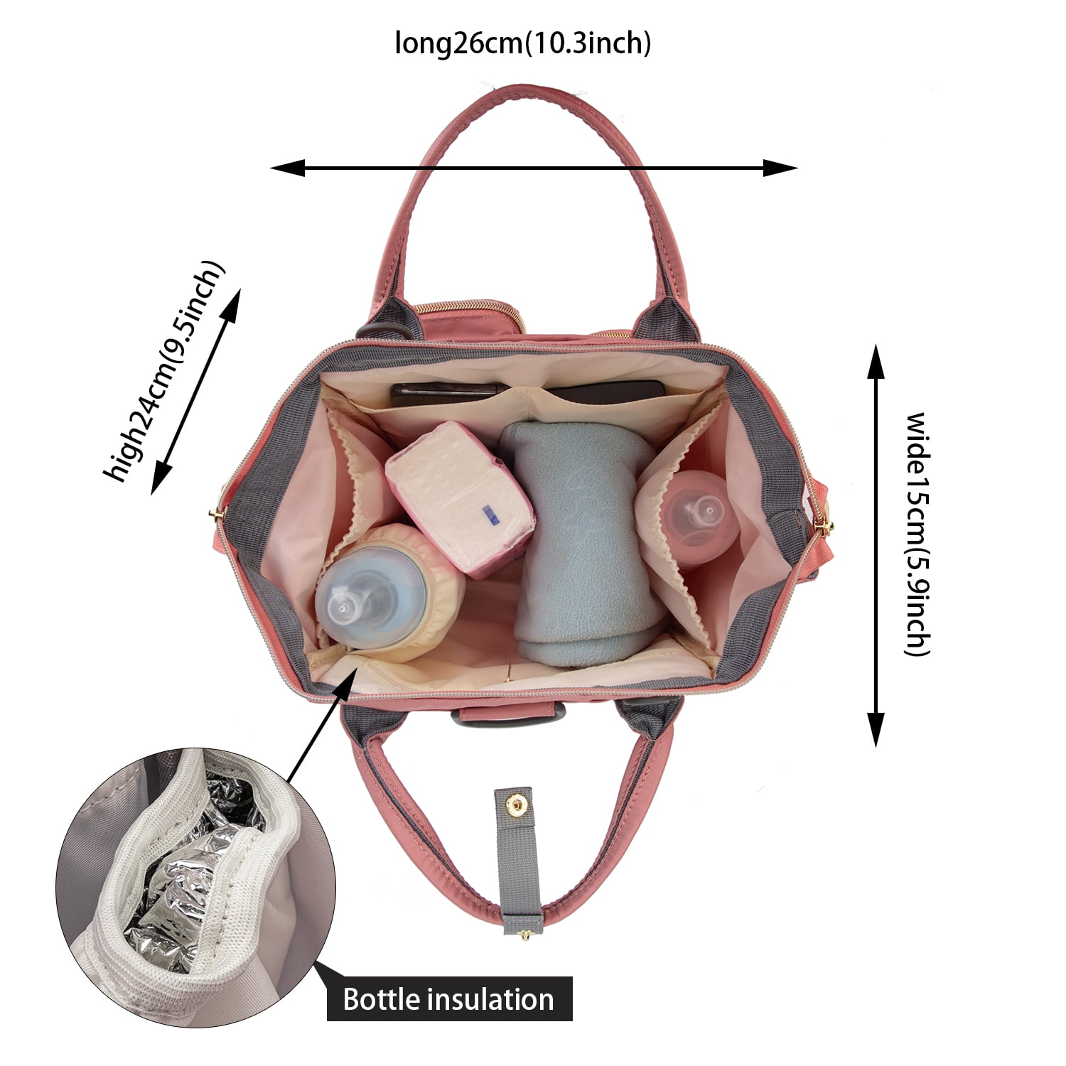 Baby Diaper Bag Backpack Waterproof Multi-Function Convertible Mini Smart Diaper Bag Backpack for Outdoor