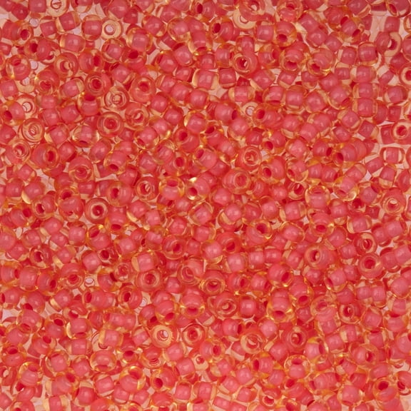 John Bead 8/0 Czech Glass Seed Beads 22 Grams Color Lined Yellow Coral Terra Color for DIY Arts Crafts Jewelry Bracelets Necklaces Earrings Phone Charm Making