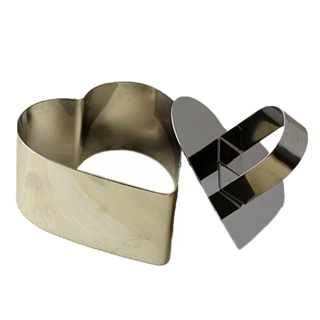 Molde de anillo para pastel de Mousse de acero inoxidable DIY, cortador de galletas con capa de forma cuadrada redonda y corazón de flores Herramientas y accesorios para hornear en forma de corazon Injueey JJ21436-04